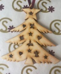 Tree with cut out decorations