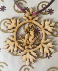 Candles in snowflake