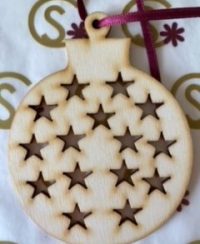 Bauble with cut out stars