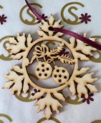 Baubles in snowflake